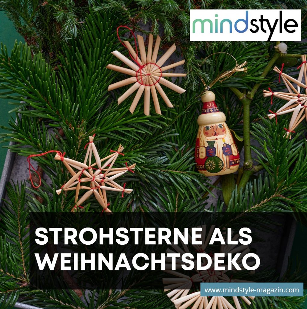 Strohsterne als Weihnachtsdeko
